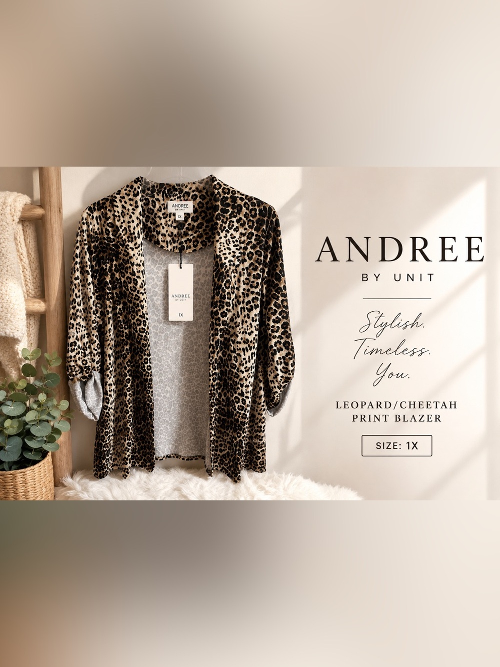 Stylish leopard/cheetah print blazer